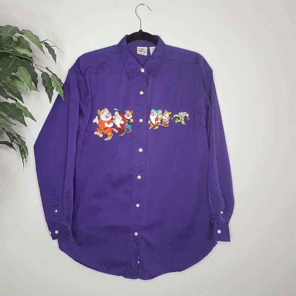 Vintage Disney Snow White and the Seven Dwarfs Button Down Shirt - Sz L - Picture 7 of 16